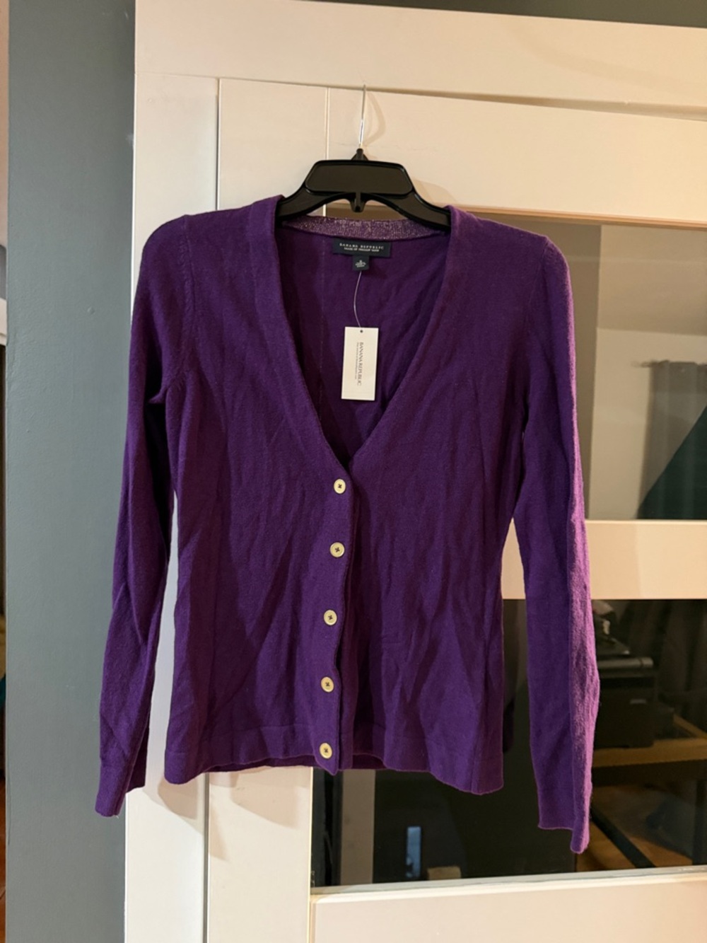 Banana Republic Deep Purple Button Cardigan